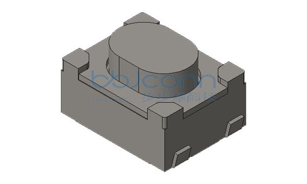 轻触开关 3x4x2.5 U型 四脚贴片 透明硅胶按钮 160gf 编带