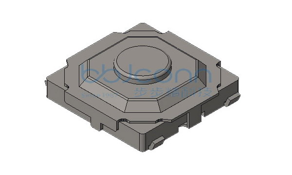 轻触开关 4x4x1.5 U型脚 铜头 不锈钢弹片 260gf 编带