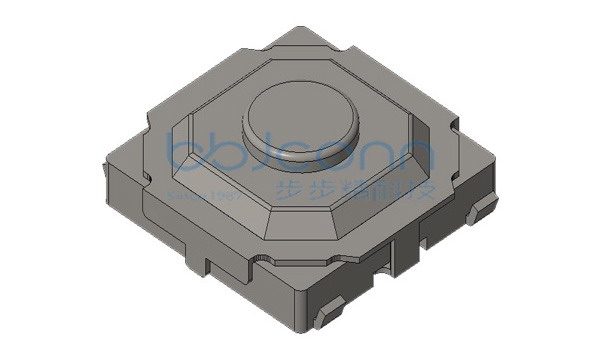 轻触开关 4x4x1.5H 铜纽 中心接地 镀银 包脚 寿命100万次 160GF 编带