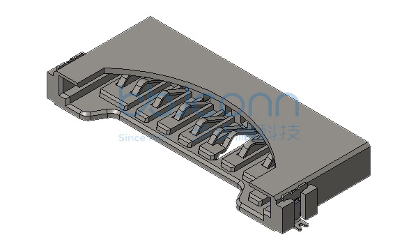 卡座 SD CARD 全塑简易卡座 有耳款带短焊脚 H=3.50 贴片 带柱 编带