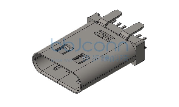 TYPE-C 16P 母座 直立式 四脚插 带弹 端子DIP H=11.50 B款