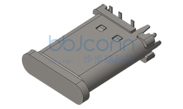 TYPE-C 6P 公头 直立式 铆合款 端子SMT 四脚插 带柱 H=11.1 不锈钢外壳 编带