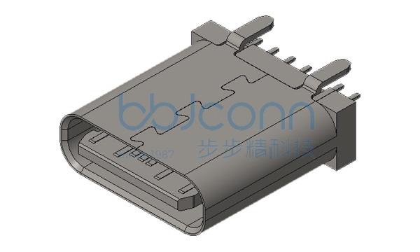 TYPE-C 14P 母座 直立式 H=9.30 舌片外漏0.27 四脚插 端子DIP