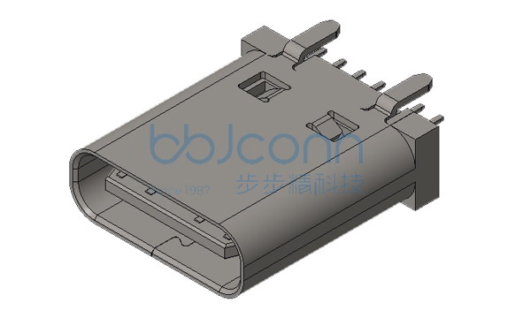 TYPE-C 14P 母座 直立式 H=10.0 四脚插 端子DIP PA9T黄胶 114C