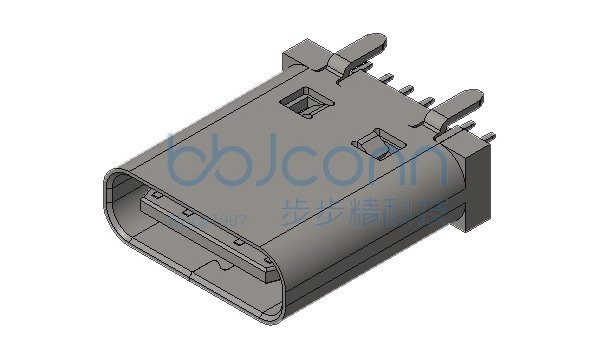 TYPE-C 14P 母座 直立式 H=10.0 四脚插 端子DIP 加盖编带