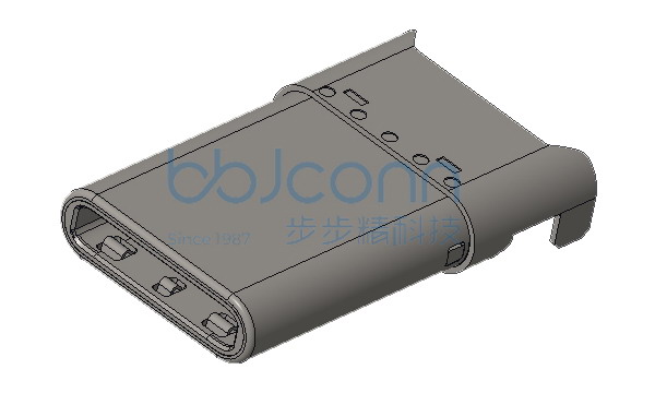 TYPE-C 24P 公头 90度拉伸款 L=14.65 沉板1.15 CH=0.25  端子（SMT+DIP) 双外壳