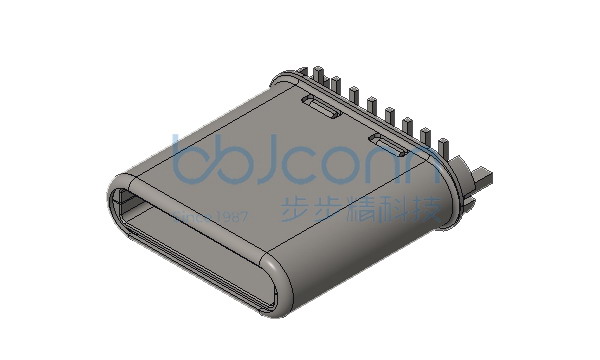 TYPE-C 16P 公头 直立式 贴片 端子SMT H=8.50 卡钩脚距7.3 盒装