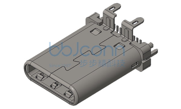 TYPE-C 24P 公头 180度 三脚插 双排SMT H=11.1 带柱 编带