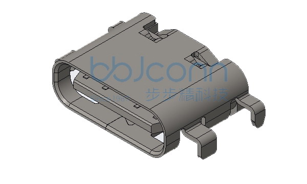 TYPE-C 16P 母座 四脚插 端子SMT 沉板1.2 L=6.50 CH=0.35 带中夹片 编带