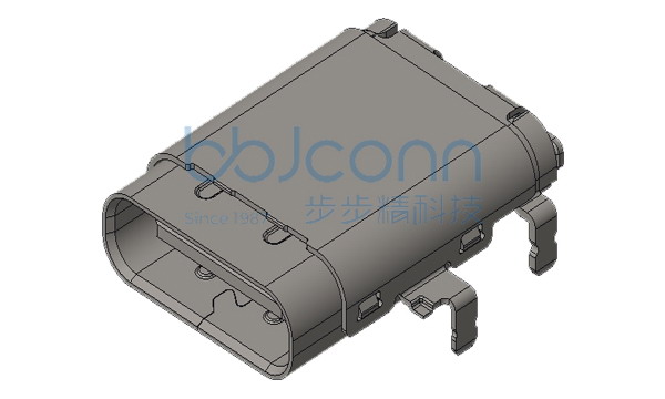 TYPE-C 24P 母座 沉板0.94 四脚插 带柱 双壳 双排端子SMT L=12.85 CH=0.64 编带