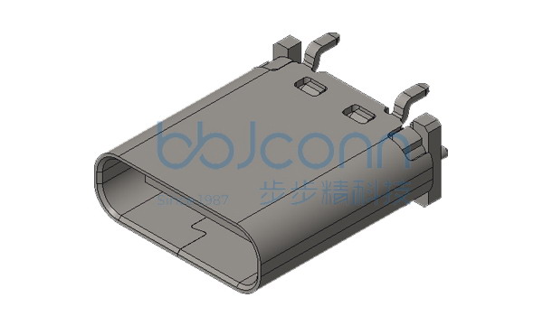 TYPE-C 16P 母座 直立式 四脚插 带柱 端子SMT H=10.0