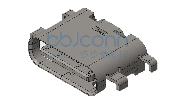 TYPE-C 16P 母座 四脚插 沉板1.6 端子SMT脚长0.85 L=6.5 LCP黑胶 编带