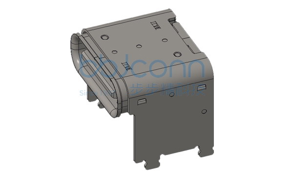 TYPE-C 16P 母座 SMT C2680端子 镀金1U 板上 带柱 垫高4.3 外壳两个焊点 LCP苹果白 L=8.0 CH=5.90