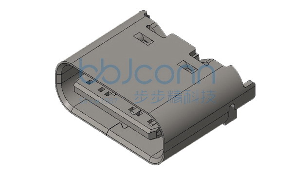 TYPE-C 6P 母座 直立式 H=6.5 端子SMT 带中夹片 端子镀金3u
