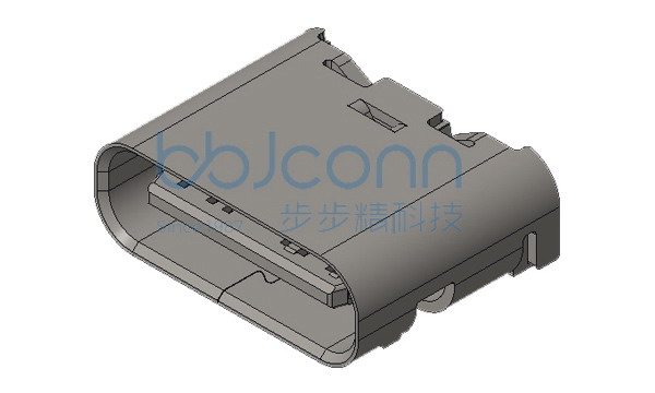 TYPE-C 6P 母座 板上两脚插 5.65间距 L=6.80 CH=1.63 端子SMT