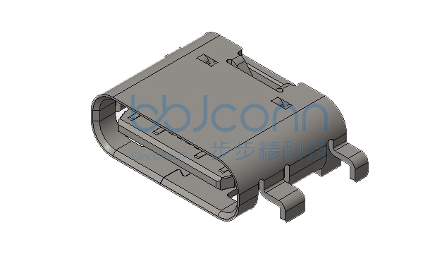 TYPE-C 16P 母座L=6.5沉板1.0 CH0.6 铜合金端子 LCP无卤