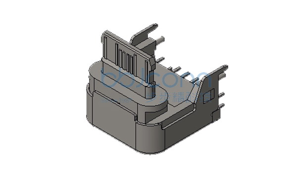 TYPE-C 16P 母座 板上四脚插 带柱 L=5.61 CH=7.45 舌片外漏4.45 端子DIP