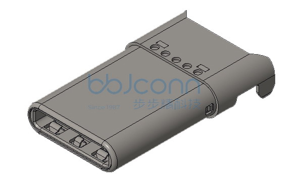 TYPE-C 24P 公头 拉伸款 两脚插 端子SMT+DIP 沉板0.95 L=14.65 CH=0.25 编带