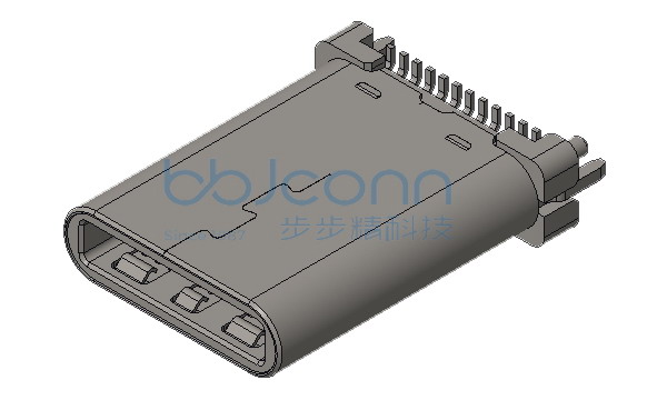 TYPE C 24P 公头 直立式 无脚 带柱 H=11.10