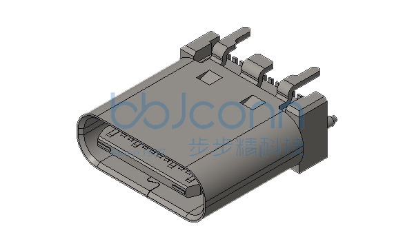 TYPE-C 24P 母座 直立式 H=9.30 四脚插 带柱 端子SMT