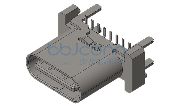 TYPE-C 16P 母座 直立式 SMT 四脚插 H=8.80 编带