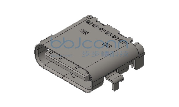 TYPE-C 24P 母座 无后盖 四脚插 端子双排SMT 沉板1.0 L=7.9 编带