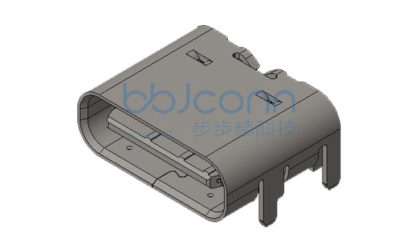 TYPE-C 6P 母座 板上四脚插 带中夹片 端子SMT L=6.80 编带战斗款