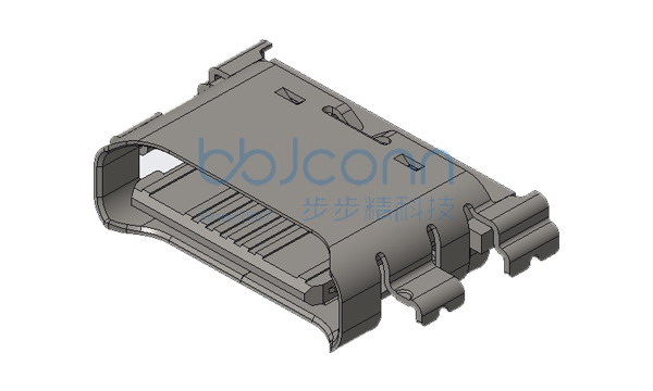 TYPE-C 16P 母座 沉板1.40 四脚插 端子SMT L=6.55 PA46黑胶 编带（战斗版）