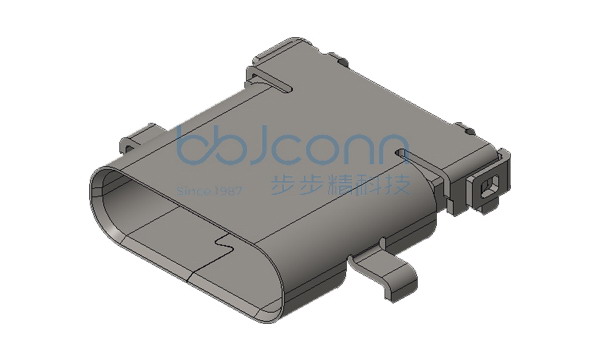 TYPE-C 24P 母座 四脚插 沉板1.25 L=10.0 CH=0.33 端子DIP+SMT 单壳 无柱