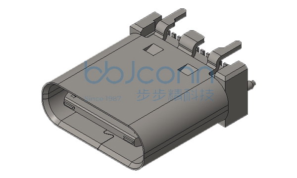 TYPE-C 24PIN 母座 直立式 H=9.30 四脚插 带柱 端子SMT 防静电载带 编带 定制款