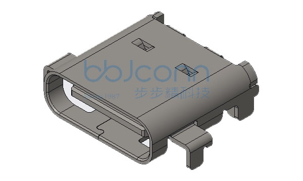 TYPE-C 24P 母座 四脚插 L=8.75 CH=0.60 沉板1.0 端子双排SMT 单壳