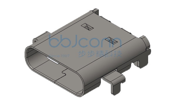 TYPE-C 24P 母座 四脚插 L=9.95 CH=0.60 沉板1.0 端子双排SMT 单壳