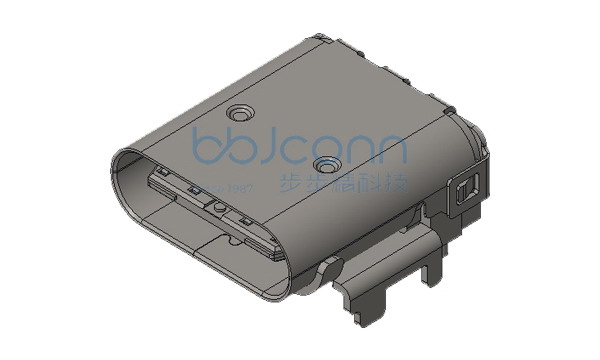 TYPE-C 24P 母座 SMT+DIP 板上 L=9.60 CH=2.53 排距0.70 垫高 加后塞 成品 圆形 编带