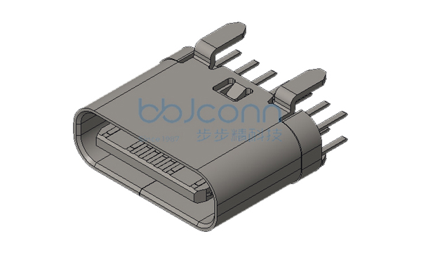 TYPE-C 16P 母座 直立式 四脚插 端子DIP H=6.50 编带