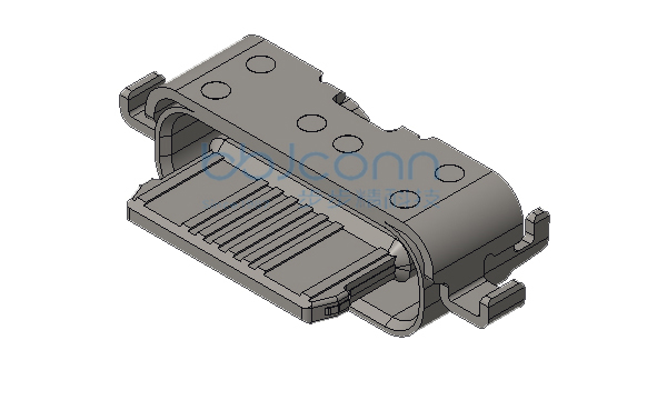TYPE-C 16P 母座 四脚插 端子SMT 沉板1.98 L=3.00 CH=0.10 舌片外漏2.45
