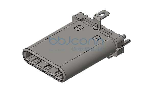 TYPE-C 24P 直立式公头 H=11.1 双排SMT  三脚插 带定位柱
