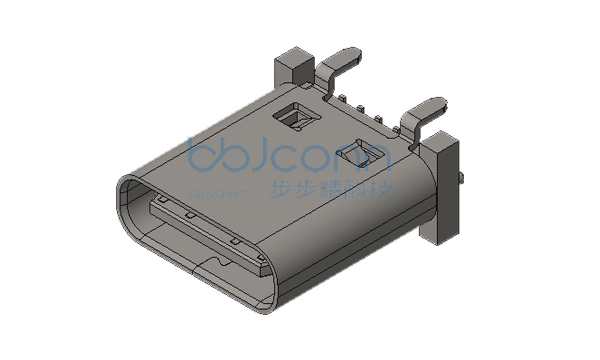 TYPE-C 14PIN母座 直立式贴片SMT 直脚 H=10.0mm 加盖 白胶 编带