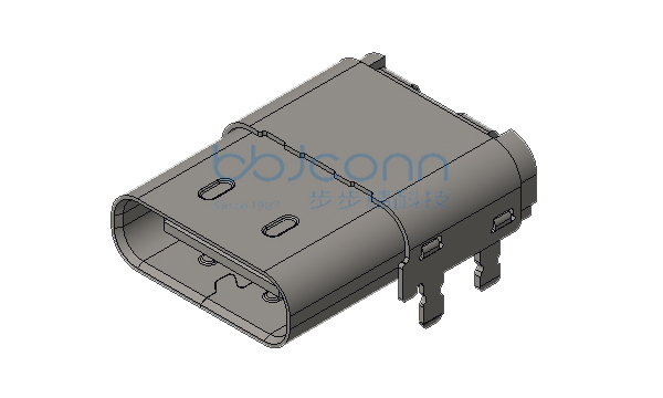 TYPE-C 24P 母座 双排SMT 板上四脚插 带柱 L=12.40 CH=1.73 编带