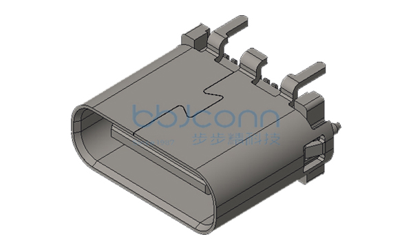 USB 3.1 TYPE-C 24PIN母座 180度立式贴片SMT H=7.4mm