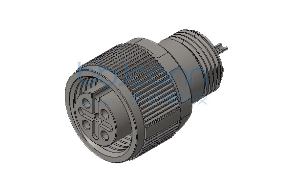 航插 母座 M12A 5P 线端 锌合金六角螺母 不带屏蔽