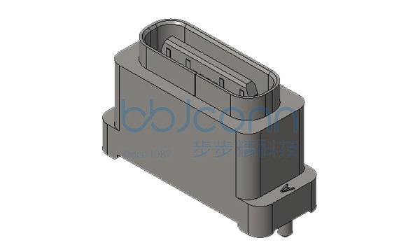 TYPE-C 16P 防水母座 直立式 贴片 三脚插 带柱 H=7.85 SMT IP68 冷封编带