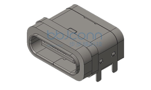 TYPE-C 16P 防水母座 板上型 四脚插 端子SMT  L=8.30 带中夹片 带柱 IPX7 方形防水圈 编带