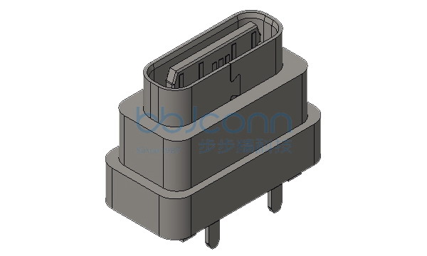TYPE C 14P 防水母座 直立式 四脚插 带柱 端子SMT H=9.30 舌片外漏0.27 IPX6 加盖编带