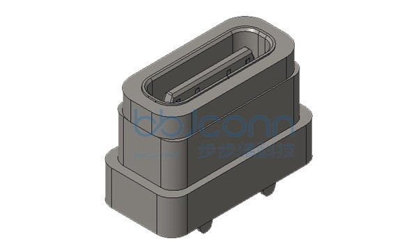 TYPE-C 16P 防水母座 直立式 四脚插 H=7.61 端子DIP IPX8