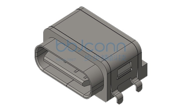 TYPE-C 6P 防水母座 SMT 板上四脚插 沉板0.60 L=8.20 CH=1.68 IPX7 方形防水圈 编带