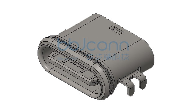 TYPE-C 16P 防水母座 板上两脚插 沉板1.4 L=7.45 CH=0.36 端子SMT 带防水圈  IPX7