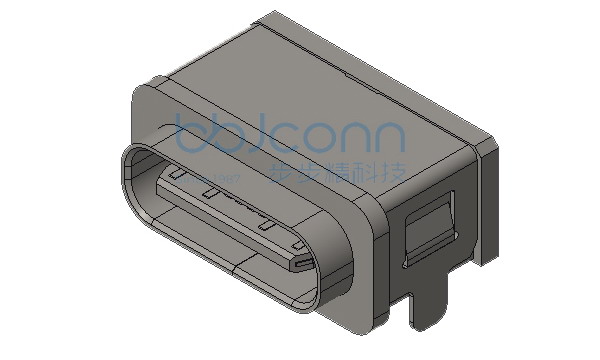 TYPE-C 16P 防水母座 板上两脚插 带柱 端子SMT L=7.31 CH=2.25 带防水圈 IPX8
