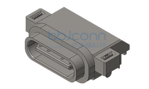 TYPE-C 16P 防水母座 两脚插 沉板2.23 L=9.08 CH=0.35 带柱 端子SMT IPX7