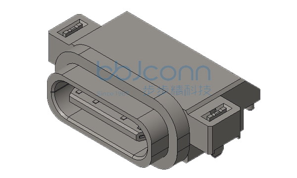 TYPE-C 16P 防水母座 两脚插 带柱 L=9.08 沉板2.28 CH=0.35 端子SMT IPX7 带防水圈