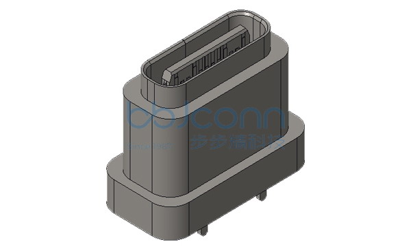 TYPE-C 24P 防水母座 直立式 四脚插 带柱 端子SMT H=9.30 IPX7 编带